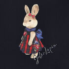 Girls Navy Blue Bunny Dress, 1, hi-res